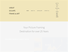Tablet Screenshot of greatescapeframing.com
